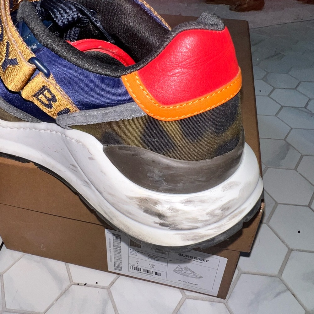 BURBERRY Ronnie Mixed Media Sneakers - Picture 5 of 13